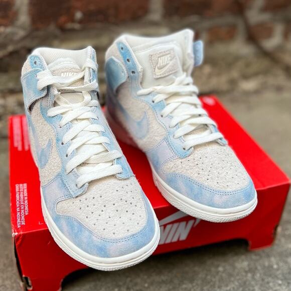 Nike Dunk High Special Edition Celestine Blue Sail Suede Sneaker Womens 5 NEW - Picture 6 of 10